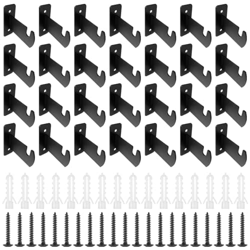 30 Pcs Gridwall Mount Brackets, Metal Grid Wall Hangers with Screws, Wire Grid Panel Hanging Hooks, Space Saving Gridwall Accessories for Wall Display, Organization$$Furniture