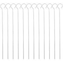 30 Pcs Grill Skewers Stainless Steel Holder Shish Kabob Rack Silver