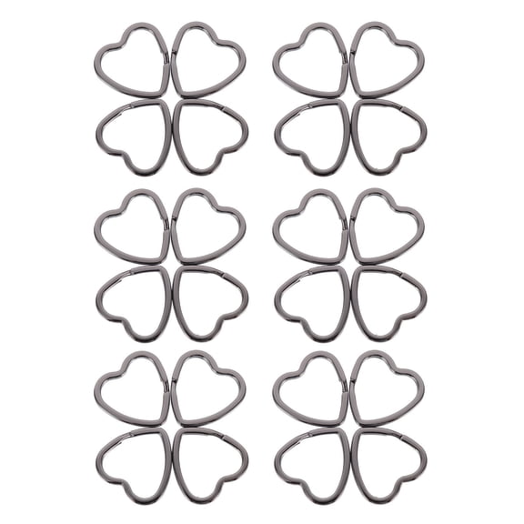 30 Pcs Heart-Shaped Key with Round for Pendant, Fob, Keychains, Portable Small Wrist Accessories