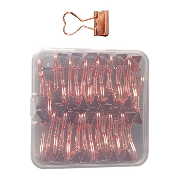 30 Pcs Heart Shape Binder Clips Foldback Clamps File Money Paper Clamps 19mm