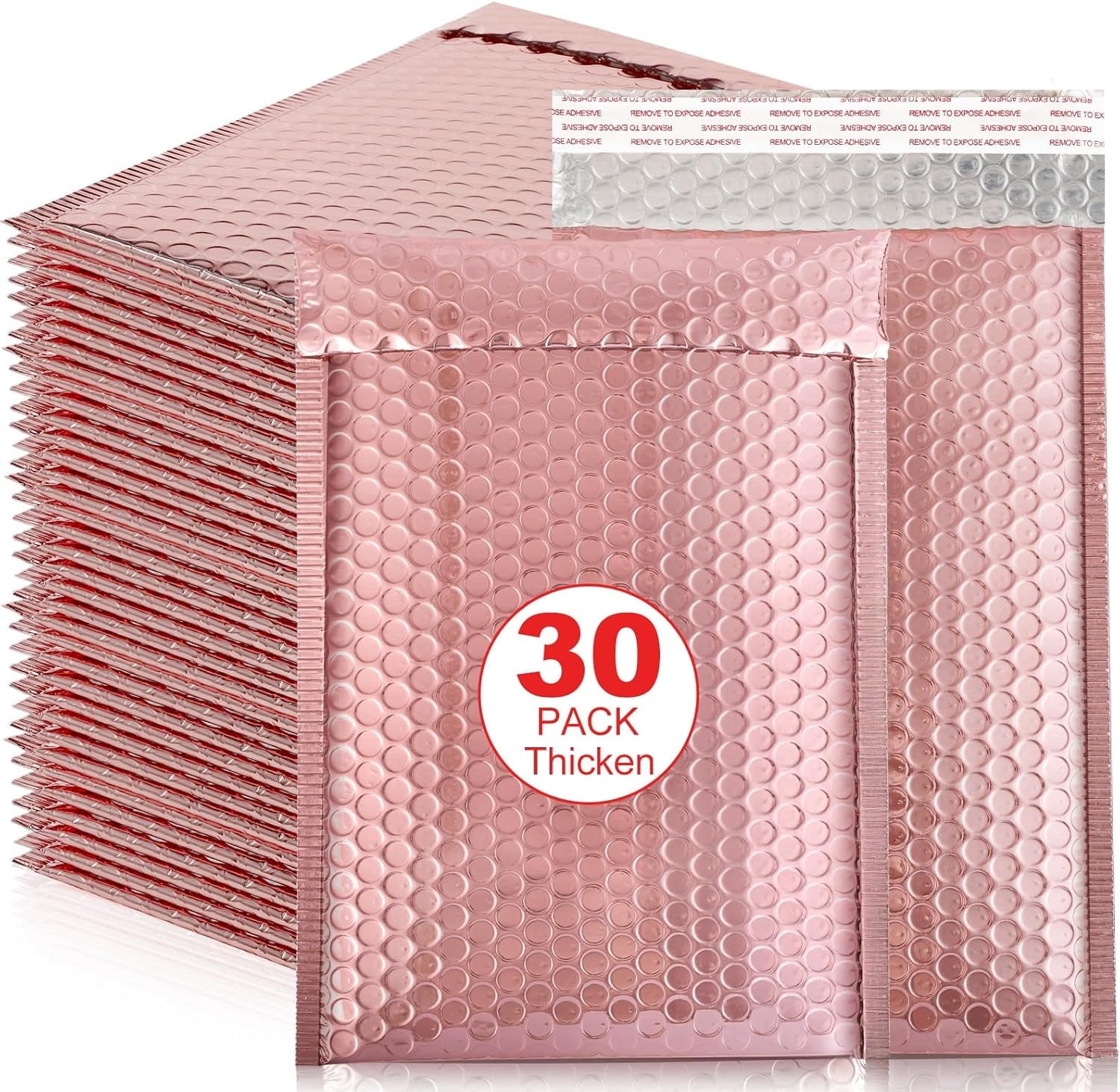 30 Pcs Holographic Bubble Mailers,11 x 7 Inch Metallic Bubble Mailers,Poly Padded Envelopes,Waterproof Shipping Bags,Self Sealing Thicken Cushion Envelopes for Mailing,Packing,Small Business