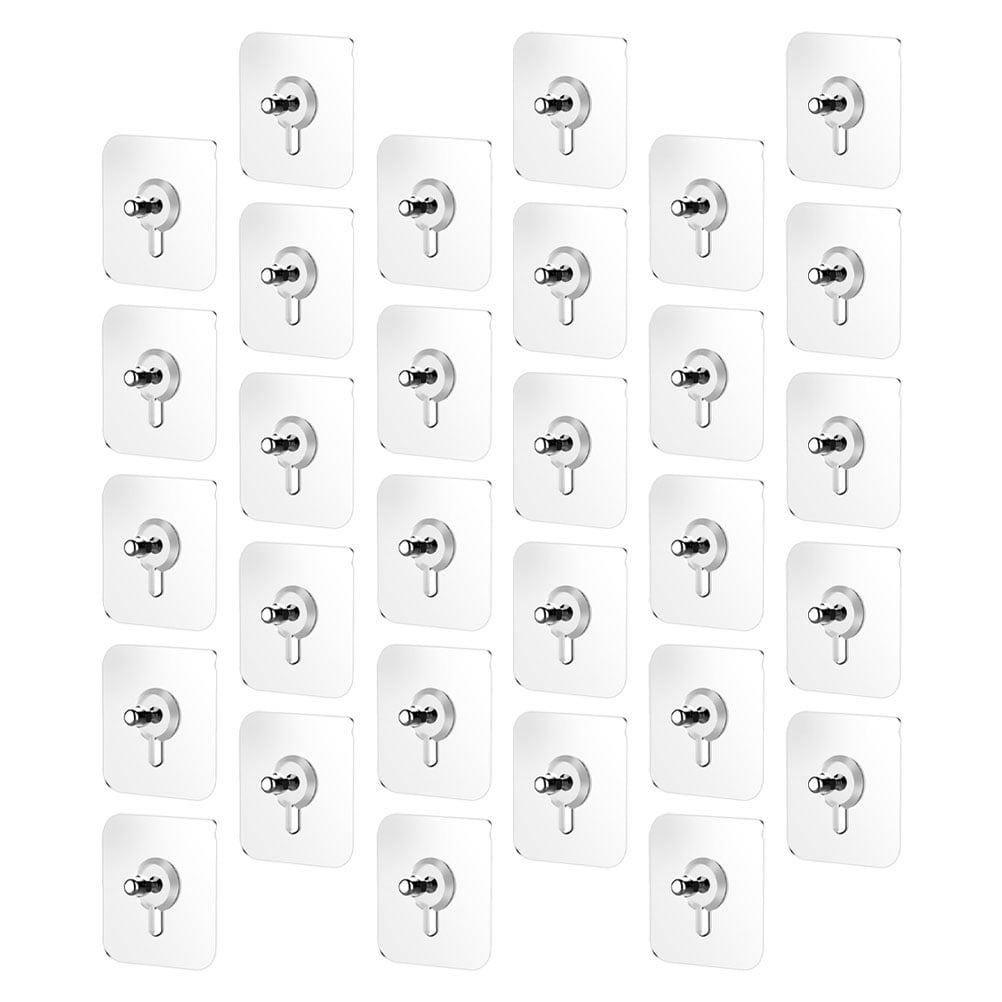 30 Pcs Hook Wall Nail Mount Hanging Nails Traceless Screw Stickers