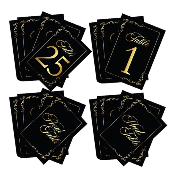 30 Pcs Hot Stamping Table Card Wedding Decor Paperboard Table Number Table Numbers Card Banquet