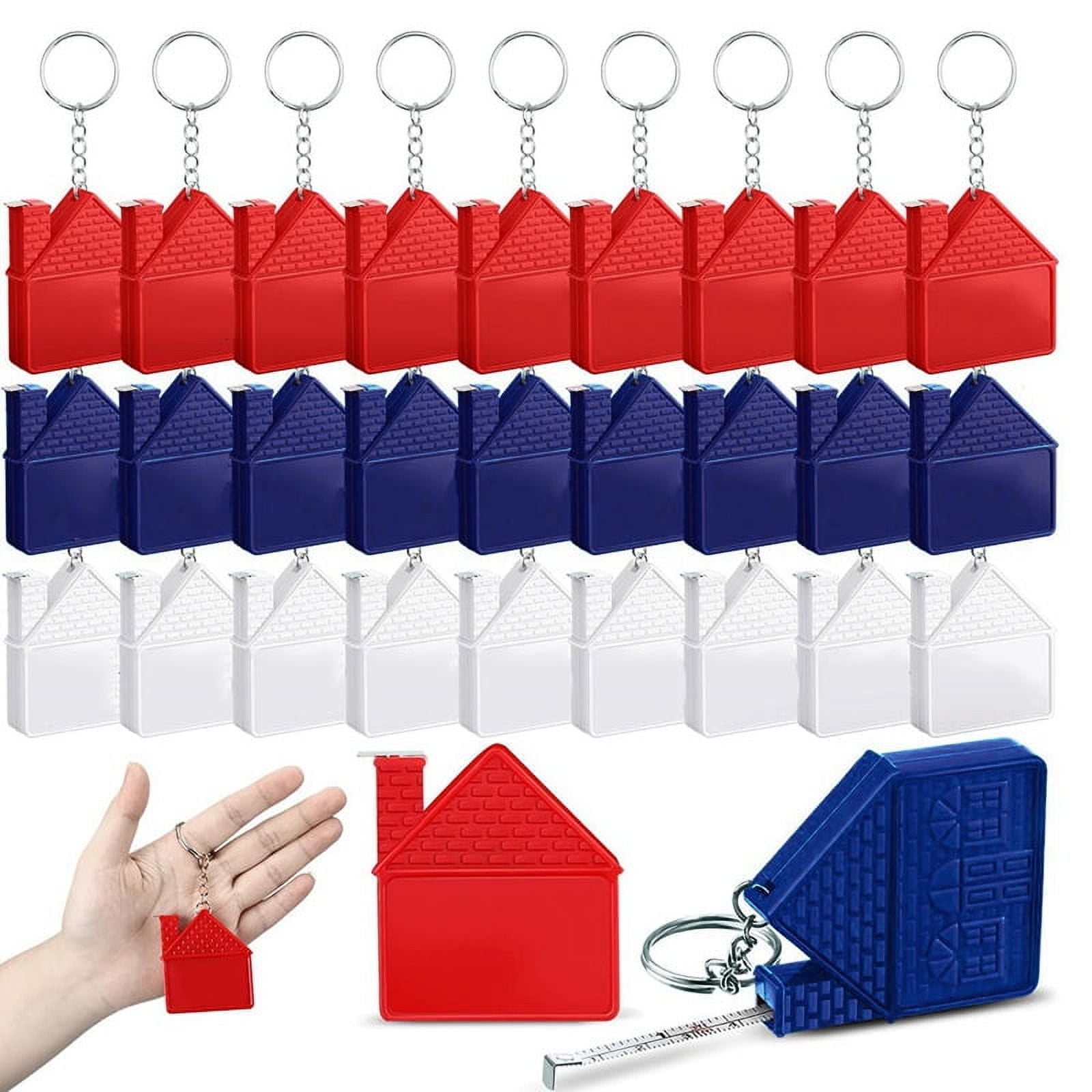 30 Pcs House Shape Tape Measure Keychains 1m/3ft Real Estate New Gifts Closing for Home Buyer