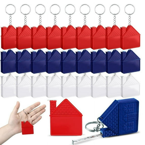 30 Pcs House Shape Tape Measure Keychains 1m/3ft Real Estate New Gifts Closing for Home Buyer