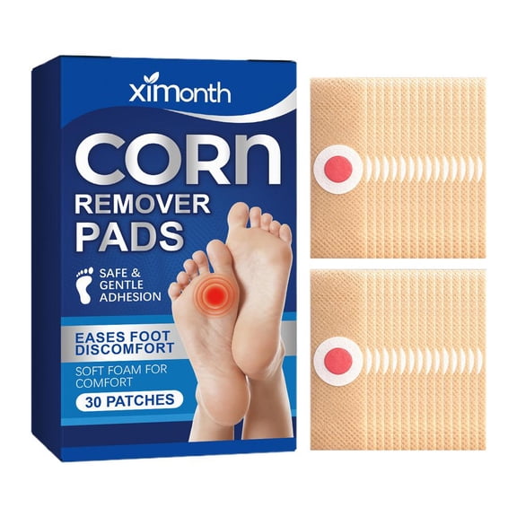 30 Pcs Hydrogel Corn Remover Pads, Skin-Friendly Thin Foot Patch for Corns, Calluses & Rough Foot Skin