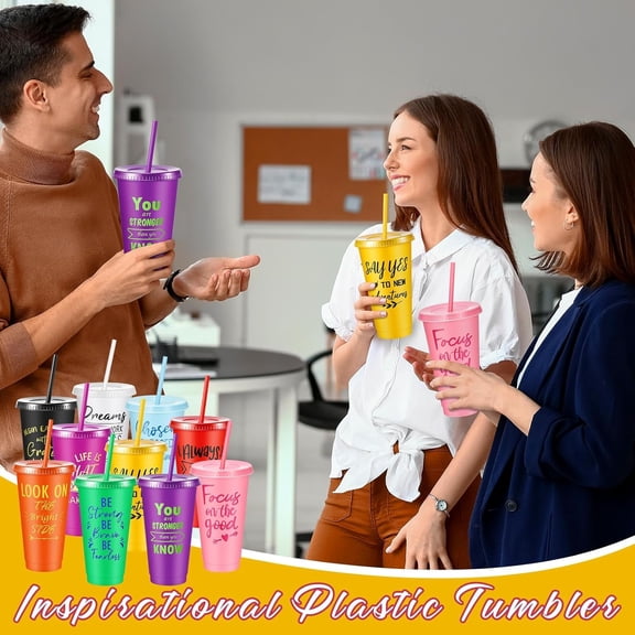 30 Pcs Inspirational Cups Bulk Appreciation Gifts for Employee Coworker Staff Team Thank You Gifts, Office Prizes for Adults Work Party Favors, Associates, Giveaways (Bright Color)