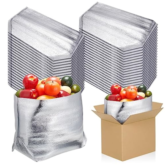 30 Pcs Insulated Box Liners for Shipping 13 x 8.5 x 12 Inch Large Foil Reusable Insulated Bags for Lunch Box Shopping Bag Shipping Container Insulation Lining Waterproof Package Frozen Food