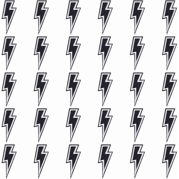 30 Pcs Iron on Patches Lightning Bolt Embroidery Applique Repair Patch Sew on Patches for Hats Shoes Clothes Backpacks diy