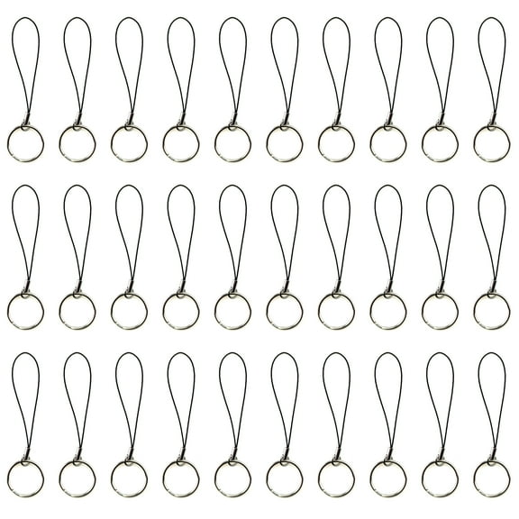 30 Pcs Key Rings with Lanyards Split Key Chain Rings with Nylon Strap Cord for USB Flash Drive MP3 MP4 Player Cellphone