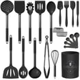 thumbnail image 1 of 30 Pcs Kitchen Utensils Cooking Utensils Set, Food Grade Silicone Spatula Set,BPA-Free,Non-stick Heat Resistant Silicone Cookware with Strong Stainless Steel Handle,Black, 1 of 8
