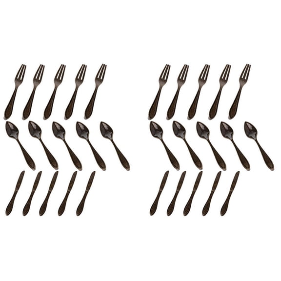 30 Pcs Knife Spoon Fork Kitchen Cabinet Closet Drawer Pull Handles Knobs 3-Inch Center to Center Bronze