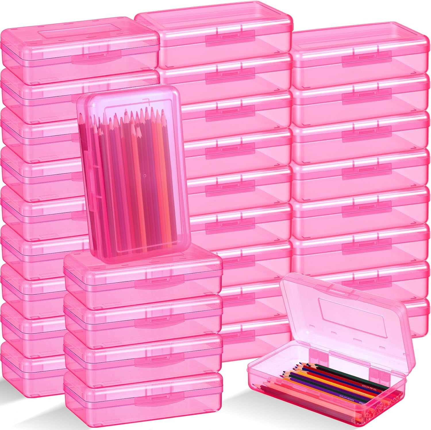 Patelai 30 Pcs Large Capacity Pencil Case Bulk Clear Togo - View #2