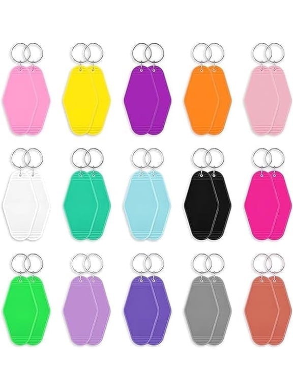 30 Pcs Large Vintage Motel Keychains Retro Hotel Keychain Blanks Heat Transfer Ornaments