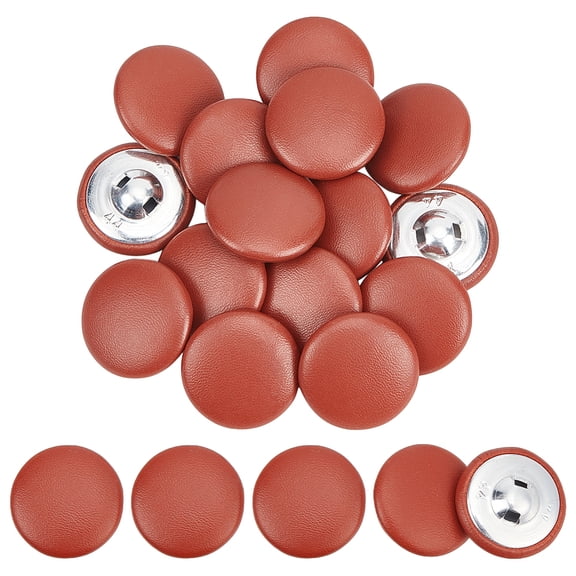 30 Pcs Leather Covered Button 28.5mm Metal Shank Round Sewing Buttons 1-Hole Crafting Botones para Tapicera Buttons for Knitting
