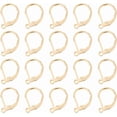 thumbnail image 1 of 30 Pcs Lever Back Earring Hooks 24K Gold Plated French Hook Ear Wire Open Loop Leverback Ring Flat Round Earrings Making Suitable for Jewelry Making DIY Craft Supplies Gold, 1 of 6