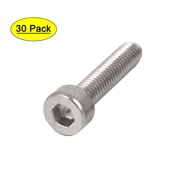 30 Pcs M2.5x12mm 316 Stainless Steel Metric Hex Socket Head Cap Bolts DIN912