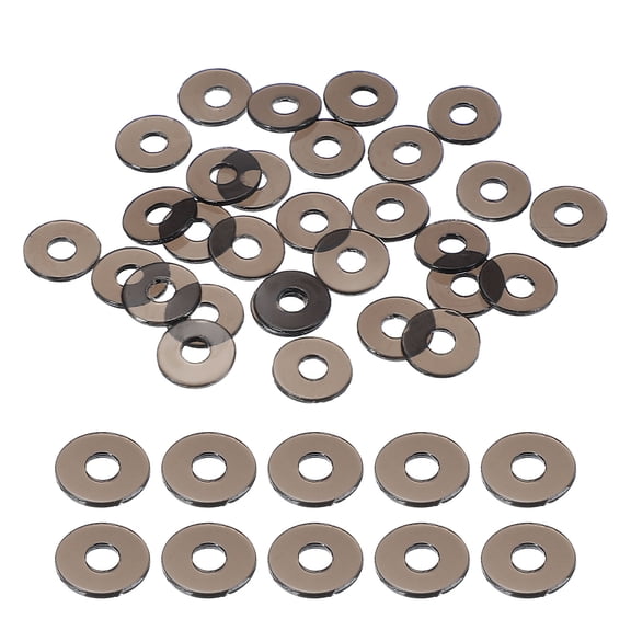 30Pcs M3 Flat Washers 3mm ID 8mm OD 0.8mm Thick Sealing Spacer Gasket Ring Water Hose Washers, Clear Black