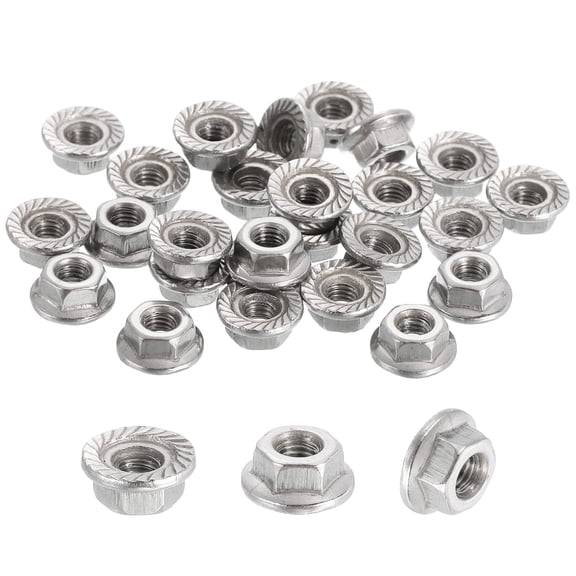 Uxcell 30Pcs M3x0.5mm Serrated Flange Hex Lock Nuts, 316 Stainless Steel Metric Nut