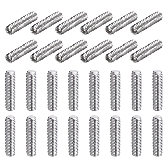 30 Pcs M5-0.8 x 20mm Grub Screws, 304 Stainless Steel Cup Point Allen Head Screws Internal Hex Socket Drive