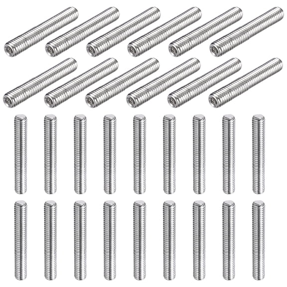 30 Pcs M5-0.8 x 25mm Grub Screws, 304 Stainless Steel Cup Point Allen Head Screws Internal Hex Socket Drive