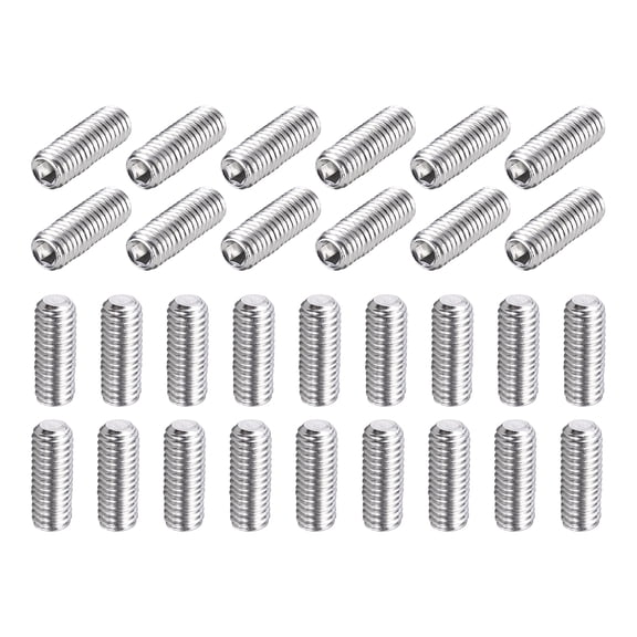 30 Pcs M6-1 x 12mm Grub Screws, 304 Stainless Steel Cup Point Allen Head Screws Internal Hex Socket Drive