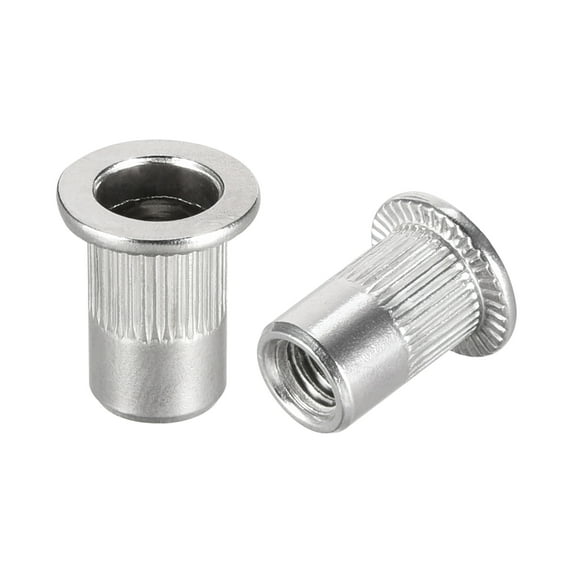 Unique Bargains 30Pcs M6 304 Stainless Steel Rivet Nuts Flat Head Insert