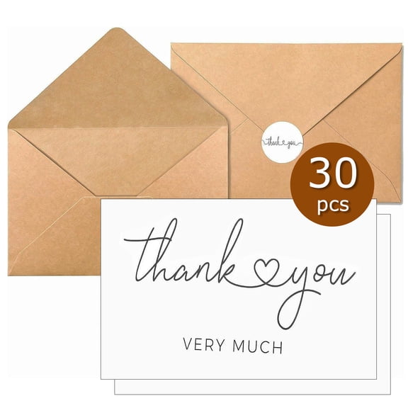 30 Pcs Mini Envelopes with Heart Clasp, Mini Cute Kraft Paper Envelopes Gift Card Holders, Small Envelope with Blank Cards for Business Cards, Weddings Favors, Greeting Cards (4.1 x 2.8 inch)