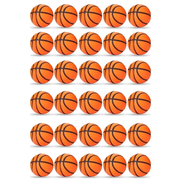 30Pcs Mini Foam Basketball Stress Bouncy Balls, Sports Party Favors & School Reward Toys