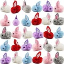 30 Pcs Mini Plush Easter Bunny Animals, Miniature Stuffed Rabbit, Soft Tiny Stuffed Easter Bunnies Plush Rabbit for Easter Basket Stuffers DIY Hair Clips