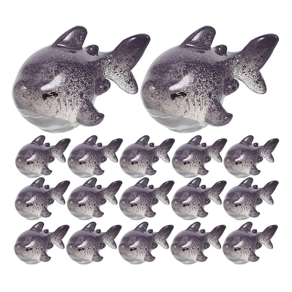 30 Pcs Mini Shark Statue Desk Topper Miniature Statues Ocean Animals The Grey