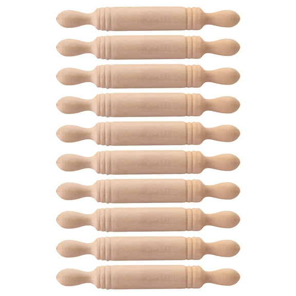 30 Pcs Mini Wood Rolling Pin Christmas Pins Wooden Miniature Pastry Roller Crafts Child