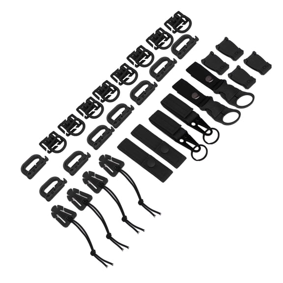 30 Pcs Molle Attachments Tactical Backpack Accessory Kit, Nylon D-Rings & Carabiners for Camping, Hiking & Outdoor Gear