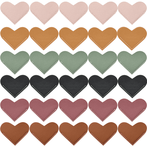 30 Pcs Multicolor Premium Leather Heart-Shaped Corner Bookmarks – Cute Page Markers for Teachers, Students & Book Lovers | Ideal Reading Accessories for School, Office & Home