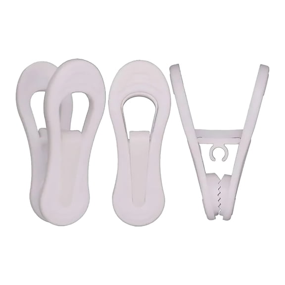 30 Pcs Multipurpose Plastic Round Head Hangers Clips, Reusable Clothes Pins Finger Clips, Durable Standard Round Tube Hangers for Skirt, Pants, Home, 0.39x2.75 Inch, White