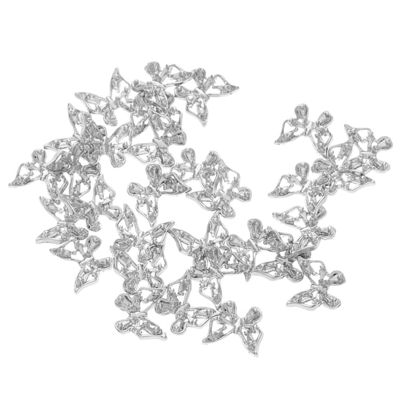 30 Pcs Nail Art Three-dimensional Diamond Jewelry 1.00X1.00X0.20CM Silver