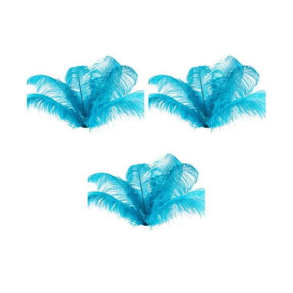 30 Pcs Natural Ostrich Feathers Wedding Decoration Lake Blue 20-25cm