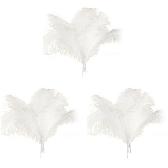 30 Pcs Natural Ostrich Feathers Wedding Decoration White 45-50cm