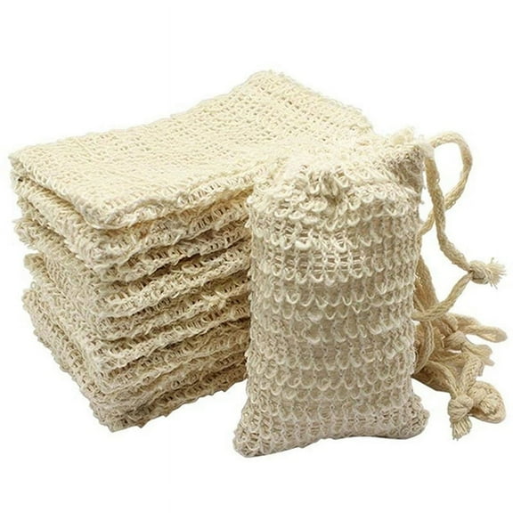 30 Pcs Natural Sisal Soap Bag Exfoliating Saver Pouch Holder