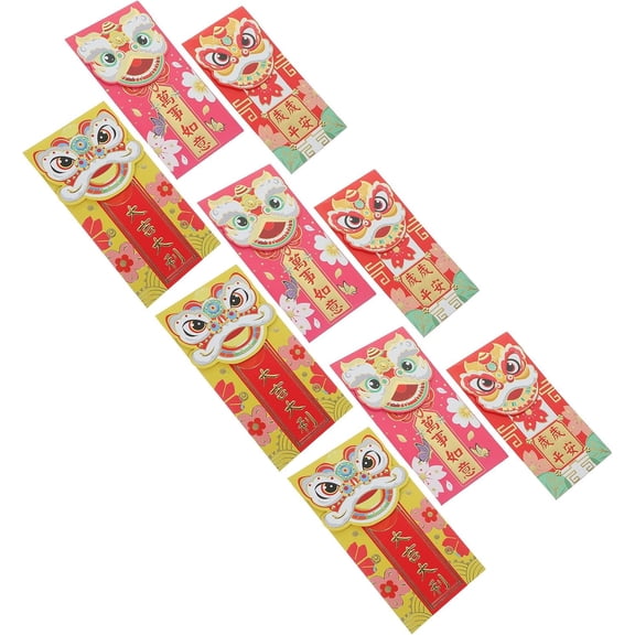 30 Pcs New Year Red Envelopes with Dancing Animal Head Pattern for Cash Gifts