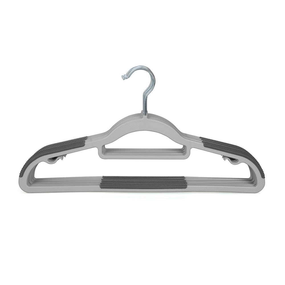 30 Pcs. Non-Slip Plastic Clothes Hanger - Durable and Space-Saving Closet Organizers (Grey)