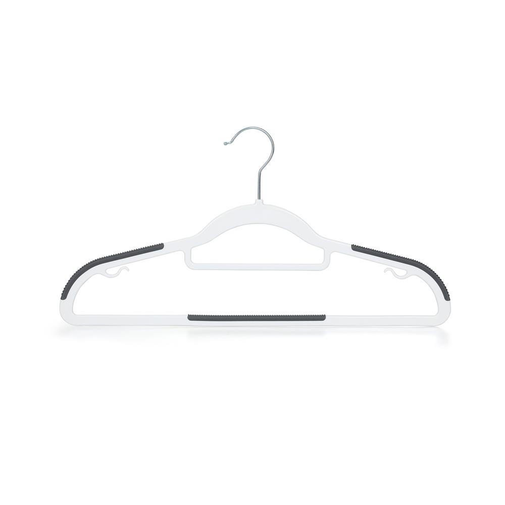 30 Pcs. Non-Slip Plastic Clothes Hanger - Durable and Space-Saving Closet Organizers (White)