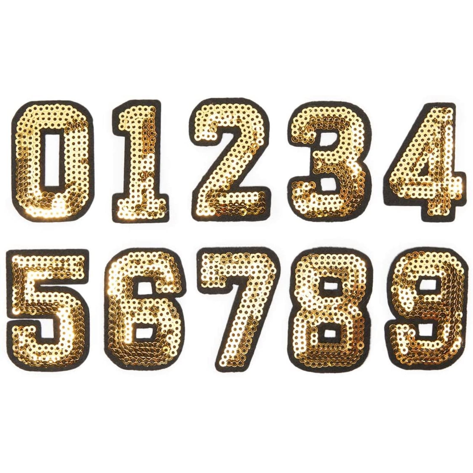 30 Pieces Numbers Patches Iron on Numbers Patches 0-9 Number Decorative Repair Patches Sew on Embroidered Applique Patches for Baseball Football