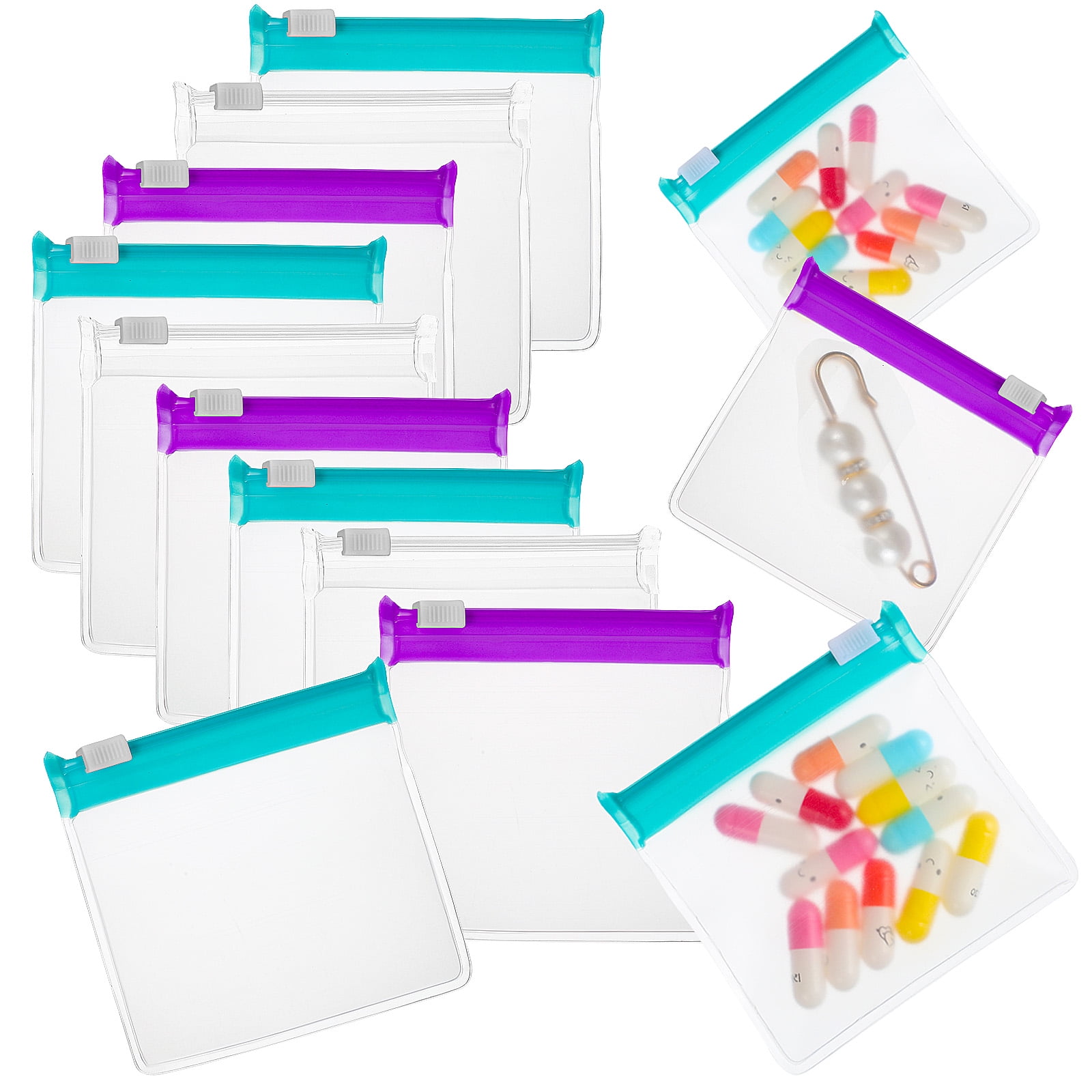 30 Pcs PILL POUCH Self Sealing Bags Stylish Travel Organizer Soft Eva