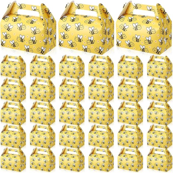 30 Pcs Paper Bee Party Favor Treat Boxes Easy With Handles Candy Boxes