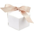 thumbnail image 1 of 30 Pcs Paper Favor Boxes with Polyester Ribbon (White 3x3x2 Inch) Chocolate Candy Paper Gift Boxes Paper Jewelry Box DIY, 1 of 6