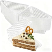 30 Pcs Pie Container with Lid Clear Plastic Medium Dome Hinged Lid Single Slice Container for 7"-10" Diameter Cake or Pie, Dessert, Food Box, Take out Packaging for Home, Bakery and Coffee Business