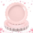 thumbnail image 1 of 30 Pcs Pink Paper Plates 9 Inch Scalloped Pink Party Plates Cute Birthday Dessert Cake Plate for Easter, Baby Bridal Shower, Wedding, Mothers Day, 1 of 4