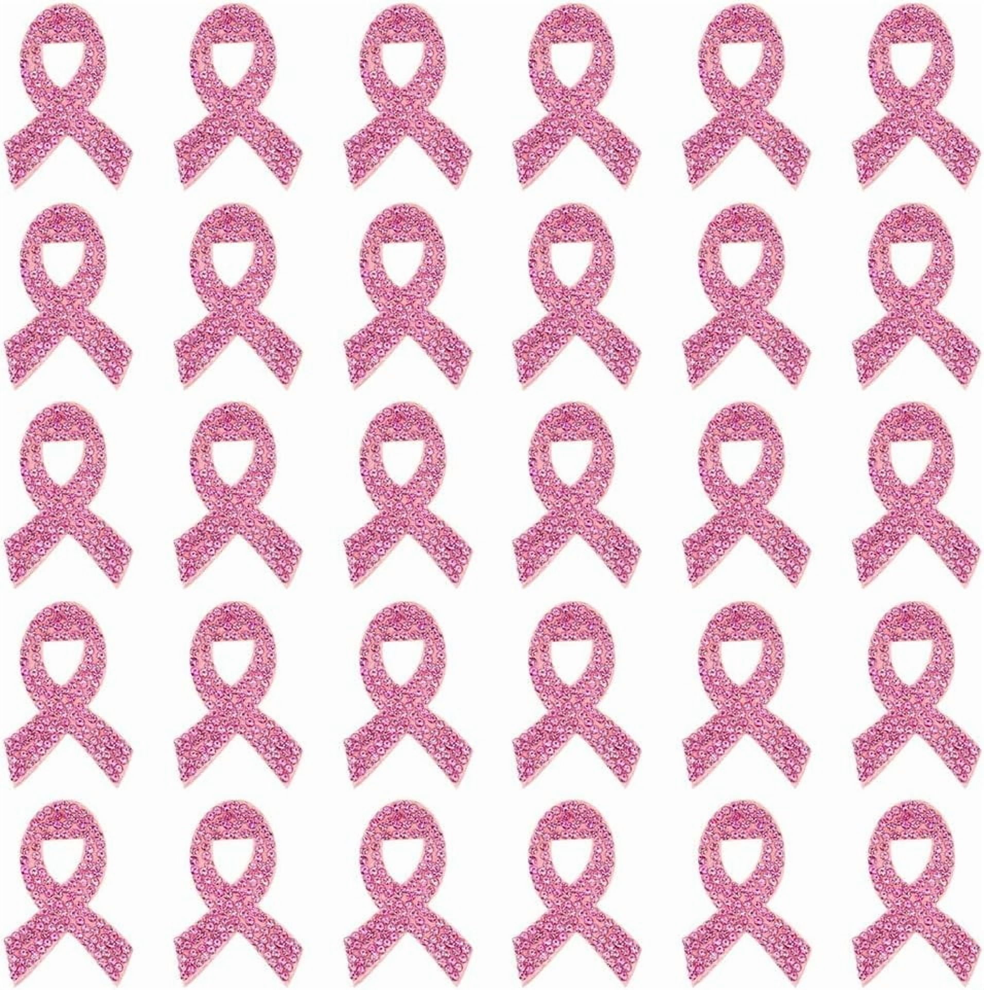 30 Pcs Pink Ribbon Breast Cancer Awarenes Cloth Patches