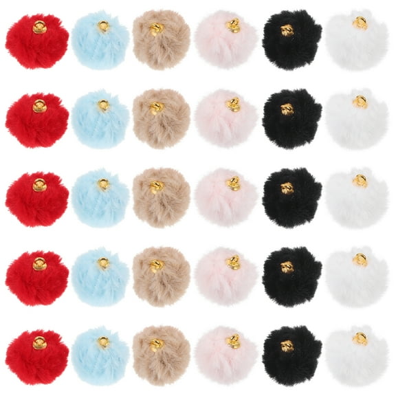 30 Pcs Plush Pendant Jewelry Earring DIY Pom Poms for Crafts Pompoms Charms Colored Small Mini Tiny